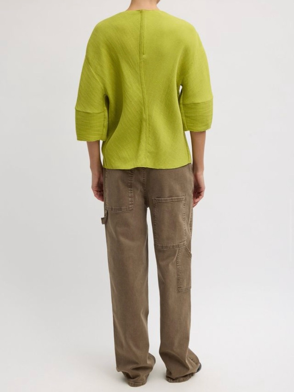 Tibi Lime Green Boxy Sleeve Top - Picture 6 of 7
